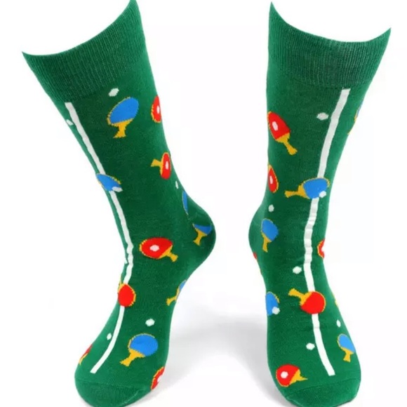 Parquet Other - Men's Ping Pong Fun Novelty Crew Socks One…